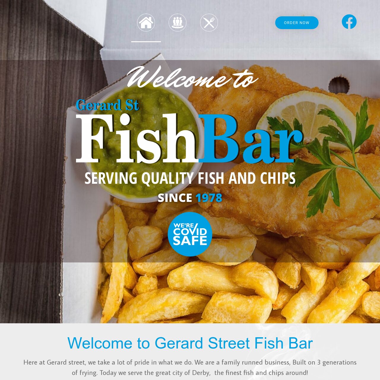 Gerard Street Fish Bar website with online ordering