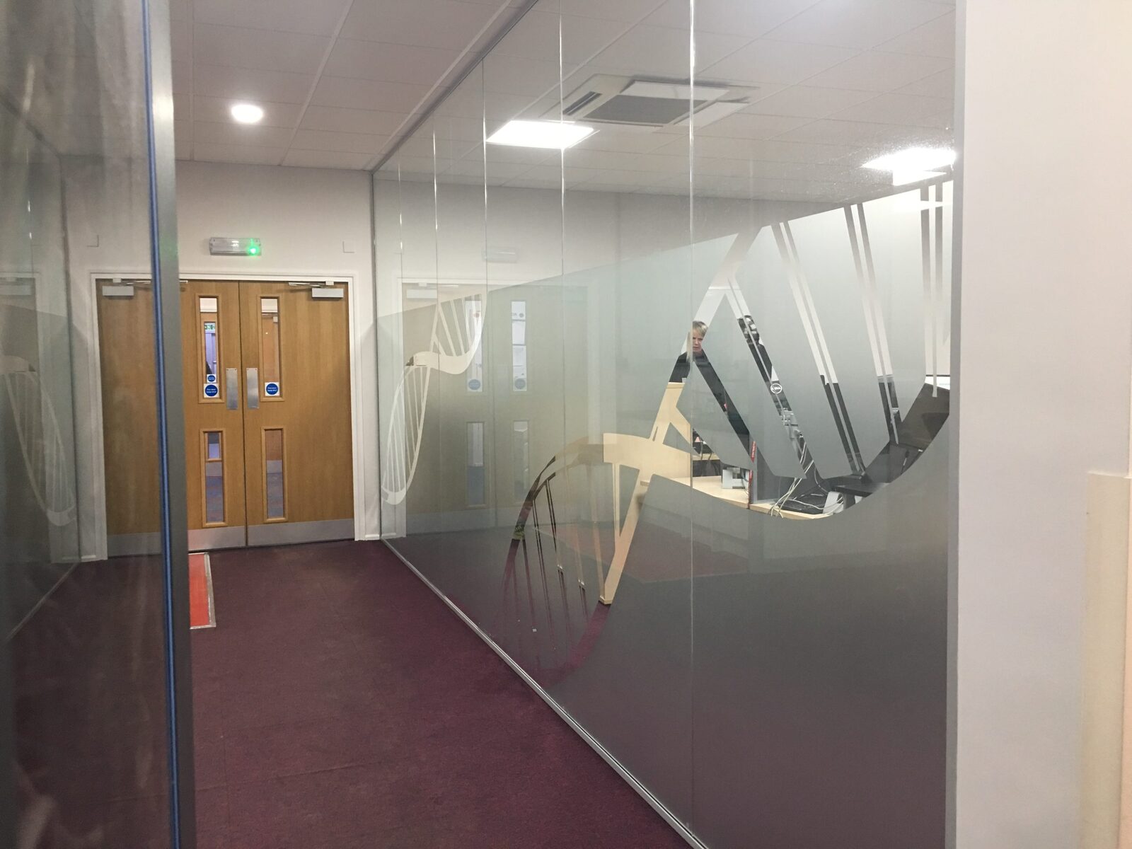 Frosted manifestation on a glass office partition