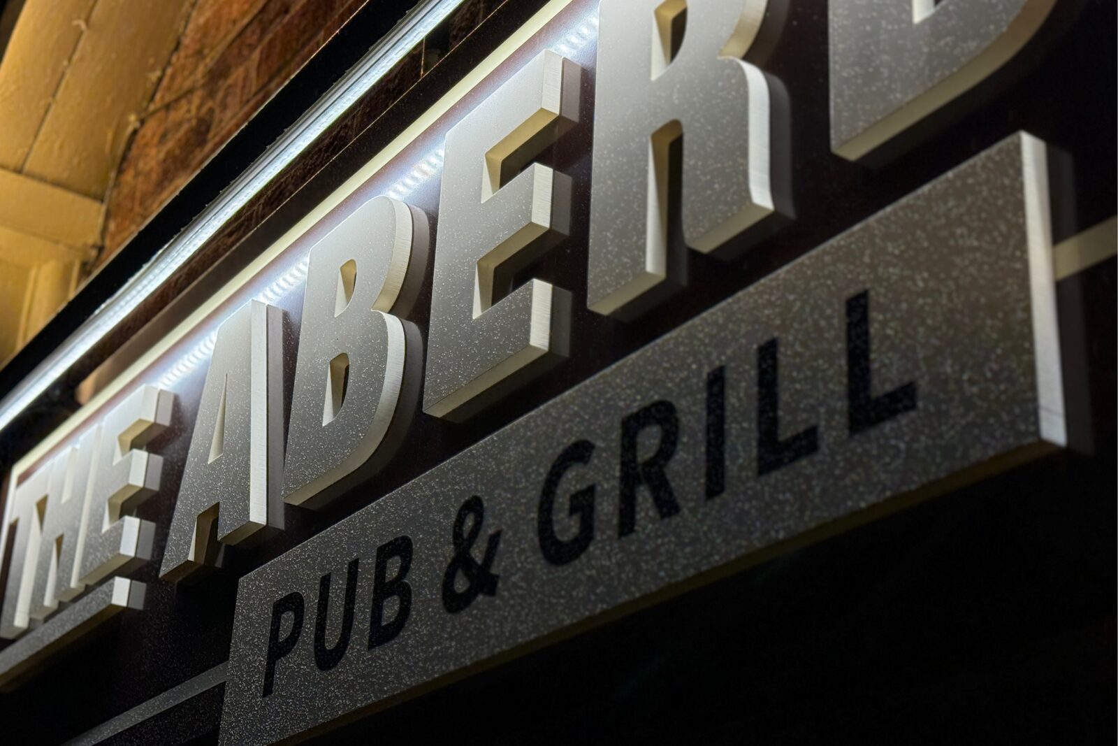 The Albert Pub & Grill built-up illuminated letters