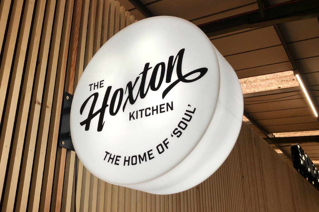 The Hoxton Kitchen circular acrylic projecting light box